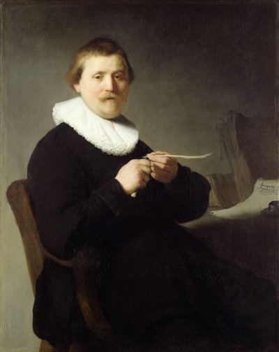 Hombre afilando una pluma, 1632 de Rembrandt van Rijn